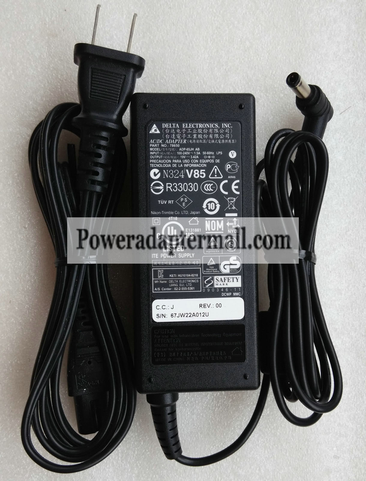 19V 3.42A Delta ADP-65JH BB ADP-65JH AB MSI CR61 AC Adapter